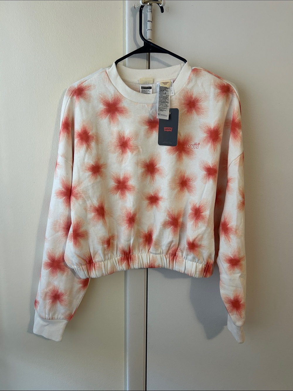 Levi's Women's Cream & Coral Starburst Tie-Dye Crew Sweatshirt